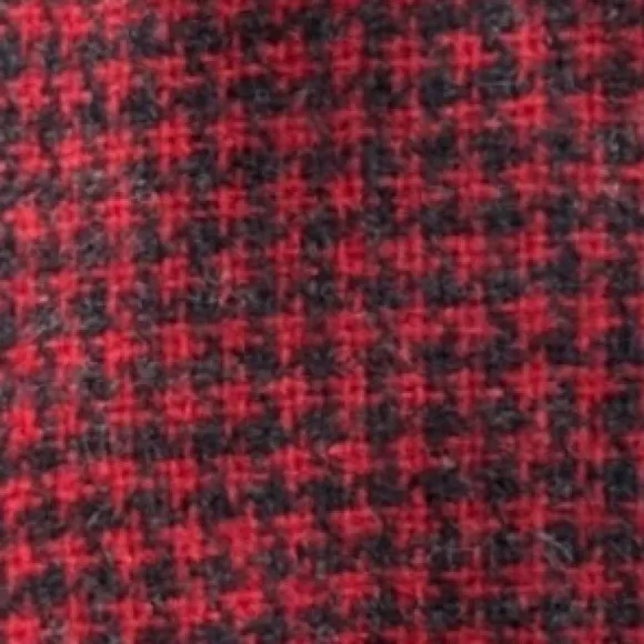 Vintage Wool Plaid Skirt Straight Pencil Herringbone Tweed Red Black Size Small