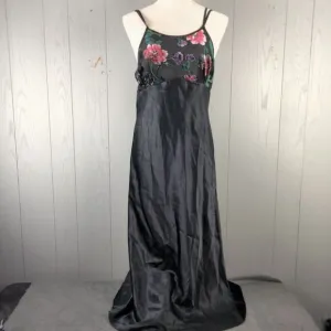 Vintage Y2K 90s Secret Treasures Slip Dress Small Velour Floral Whimsigoth Fairy