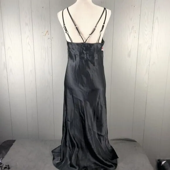 Vintage Y2K 90s Secret Treasures Slip Dress Small Velour Floral Whimsigoth Fairy