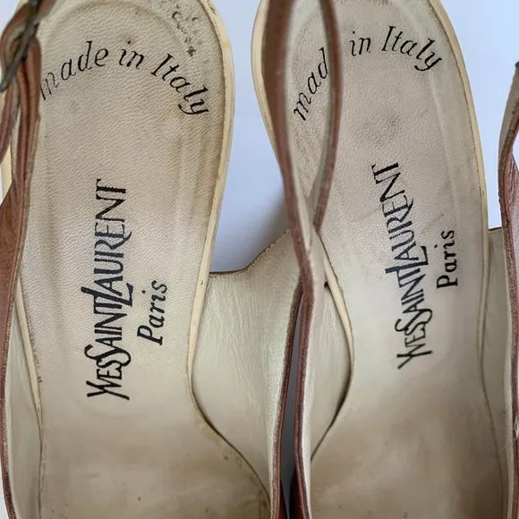 Vintage YSL Yves Saint Laurent Slingback heels 7.5M
