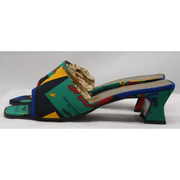 Vintage Yves Saint Laurent Cloth mules from the 1970 Love collection Size 7.5M