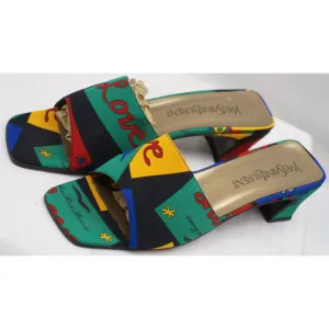 Vintage Yves Saint Laurent Cloth mules from the 1970 Love collection Size 7.5M