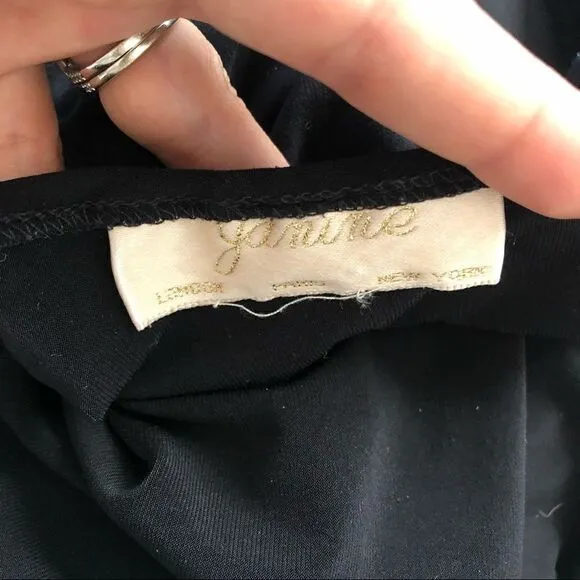 Vintage 90s Black Asymmetrical Dress Cocktail 1990
