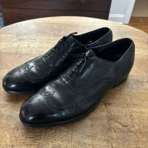 Vintage Johnston &amp; Murphy Aristocrat punched wingtip lace oxfords 11 C narrow
