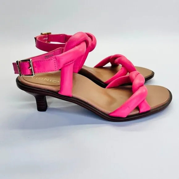 Vionic Angelica Women's Sandals  Size 6.5 Kitten Heels in Shell Pink