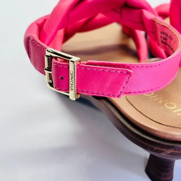 Vionic Angelica Women's Sandals  Size 6.5 Kitten Heels in Shell Pink