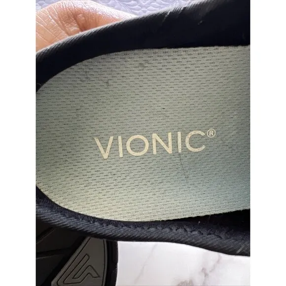 Vionic Black Mesh Slip-On Sneaker Mules Maven Comfort 8.5M Bungee Chic NWOT