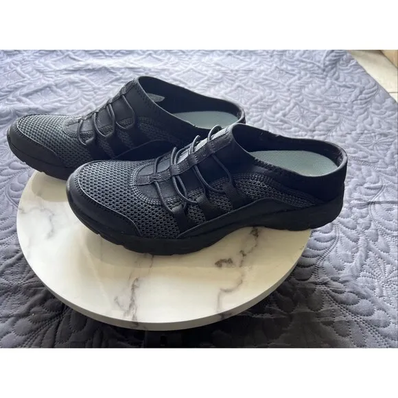 Vionic Black Mesh Slip-On Sneaker Mules Maven Comfort 8.5M Bungee Chic NWOT