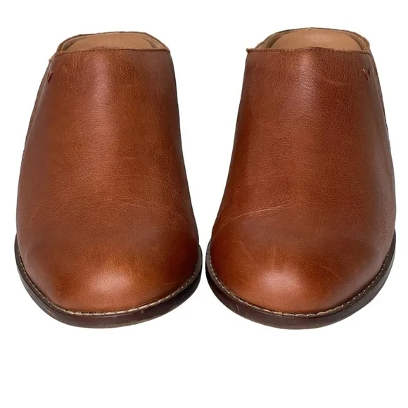 Vionic Clogs Mules Womens 8.5 Joy Nellie Leather Slip On Brown Casual Comfort
