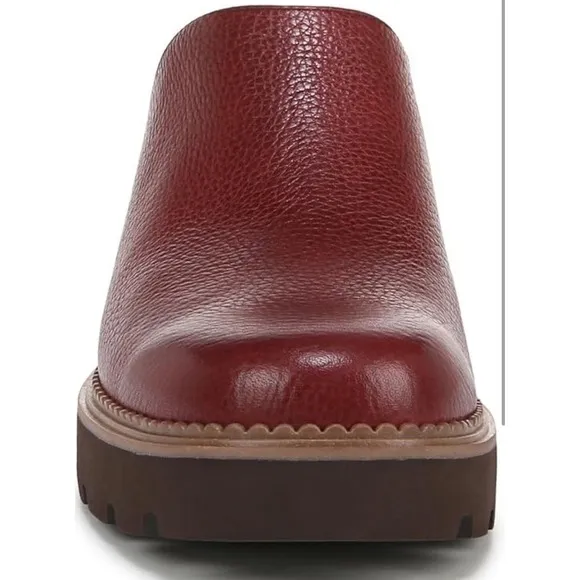 Vionic Fairfax Mule Womens 6.5 Syrah Burgundy Leather Shoe New