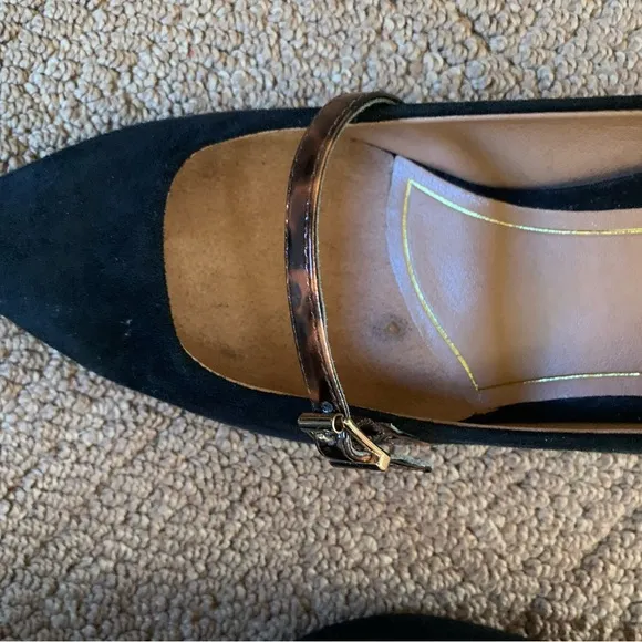 VIONIC KITTEN HEELS SUEDE TORTOISE STRAP SIZE 8 1/2 NEW