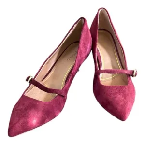 Vionic Minnie Burgundy Suede Kitten Heels Pointed Toe Strap Pumps size 11