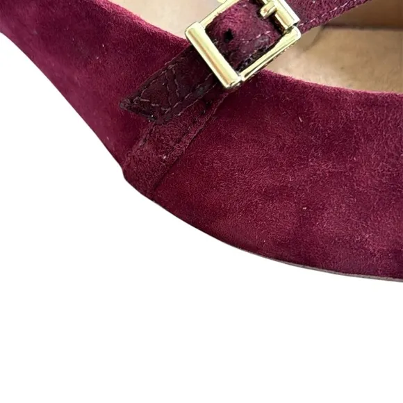 Vionic Minnie Burgundy Suede Kitten Heels Pointed Toe Strap Pumps size 11