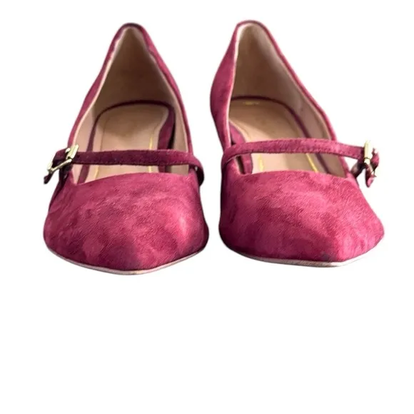 Vionic Minnie Burgundy Suede Kitten Heels Pointed Toe Strap Pumps size 11