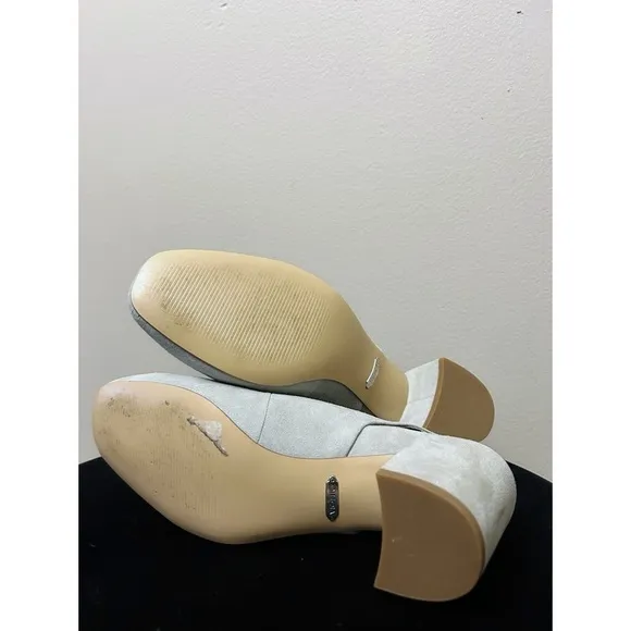 Vionic Plaza Nareen Slingback Block Heels in Light Gray Suede