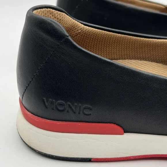 Vionic Womens 9 Slip On Shoes Black Arch Support Cushioned Insole Comfortable
