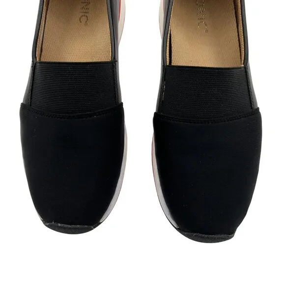 Vionic Womens 9 Slip On Shoes Black Arch Support Cushioned Insole Comfortable