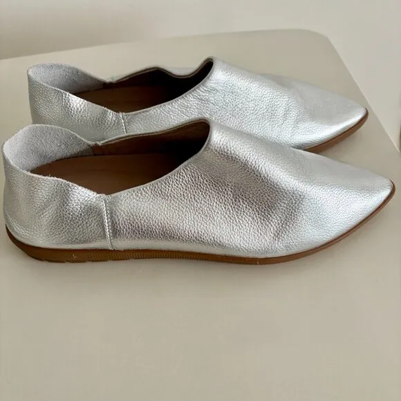 Vision Quest Babos Leather Shoes | Silver | Size 9.5 | Like New 👟✨