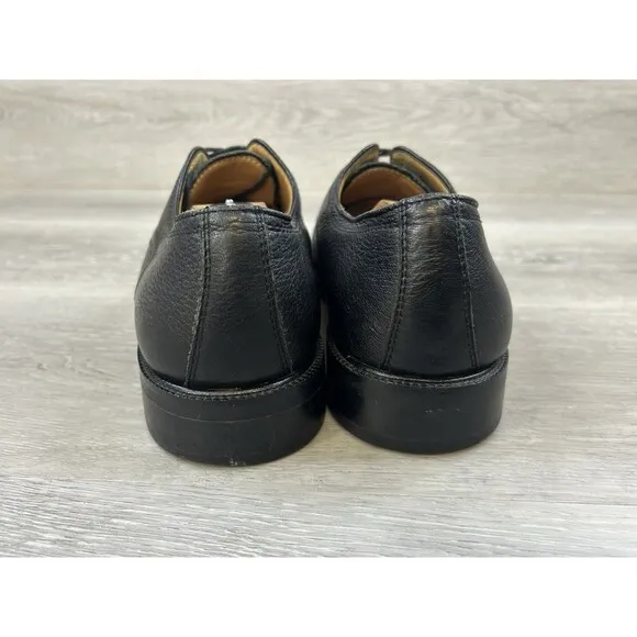 Vito Rufolo Men's Oxford  Black Italian Leather Plain Toe Derby Shoes Size 9.5M