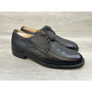 Vito Rufolo Men's Oxford  Black Italian Leather Plain Toe Derby Shoes Size 9.5M