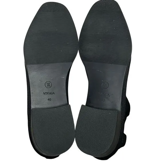 Vivaia Ryan Square Toe Chelsea Ankle Boots Womens 9 Black Stretch Knit Slip On