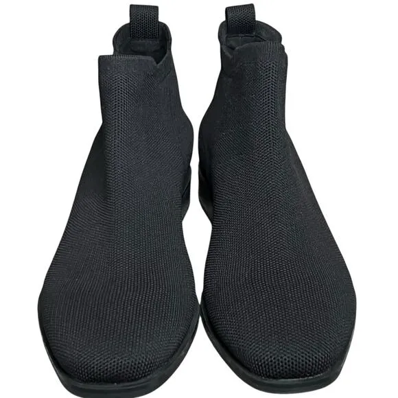 Vivaia Ryan Square Toe Chelsea Ankle Boots Womens 9 Black Stretch Knit Slip On
