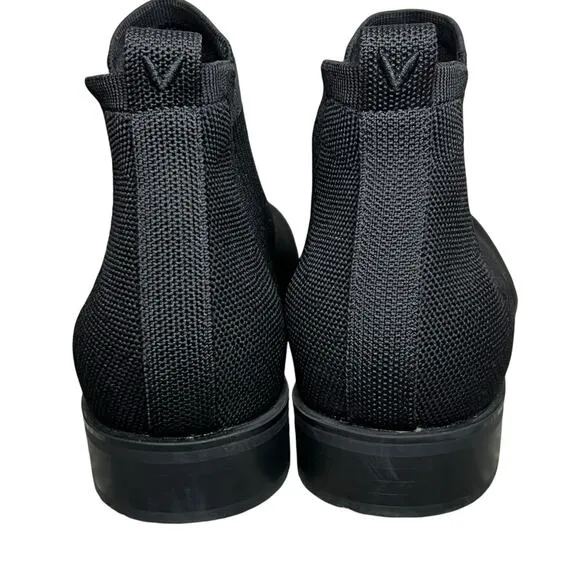 Vivaia Ryan Square Toe Chelsea Ankle Boots Womens 9 Black Stretch Knit Slip On