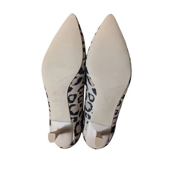 Vivaia Stella kitten heel‎ size 40 / US 9 pointed toe Leopard comfort