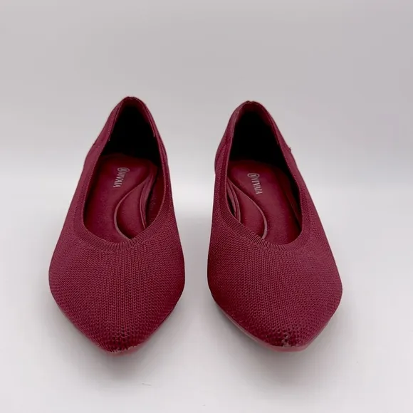 VIVAIA - women’s Stella pointed toe Everyday kitten Heels Bordeaux Red 7 - 7.5