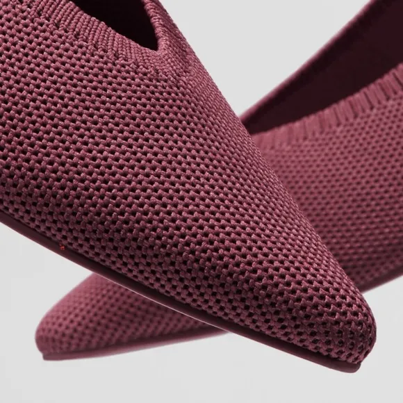 VIVAIA - women’s Stella pointed toe Everyday kitten Heels Bordeaux Red 7 - 7.5