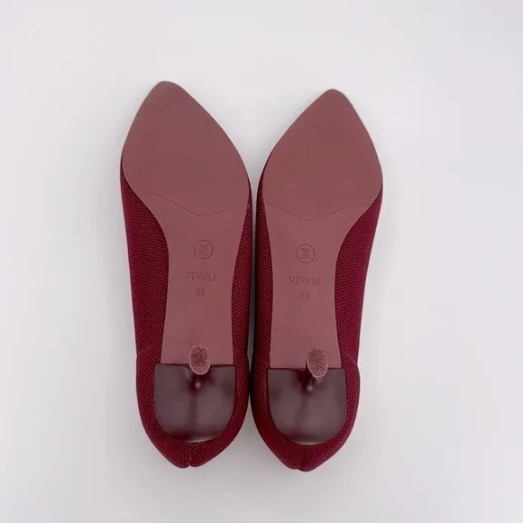 VIVAIA - women’s Stella pointed toe Everyday kitten Heels Bordeaux Red 7 - 7.5