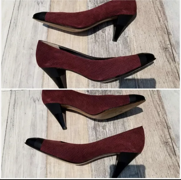Vntg Bruno Magli Suede kitten heels (with dust bag)