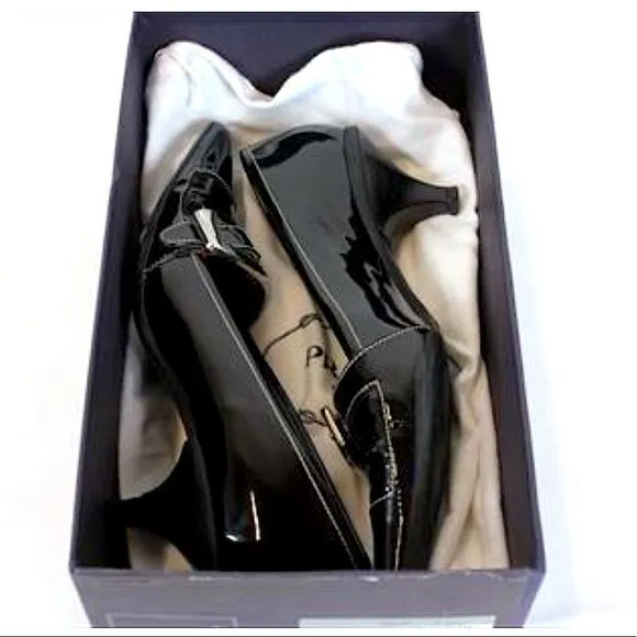 VNTG Prada Vernice Black Patent Leather Kitten Heels  IOB — SZ‎ US 6 / EU 36