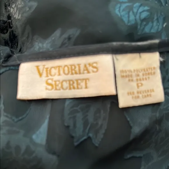 Vntg Victoria's Secret Gold Label Embossed Green Sheer Slip Dress Maxi Size P