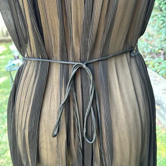 Vtg 40s 50s Barbizon Nightgown Lingerie Slip 18 Misses Black Sheer Slip Dress
