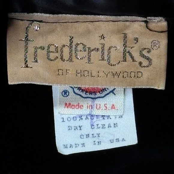 VTG 70s Fredericks of Hollywood Slip Dress 7/8 Midi Satin Velvet Studded Disco