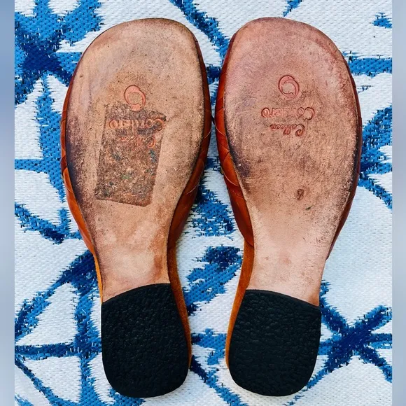 VTG Calleen Cordero Leather Studded Flat Mules