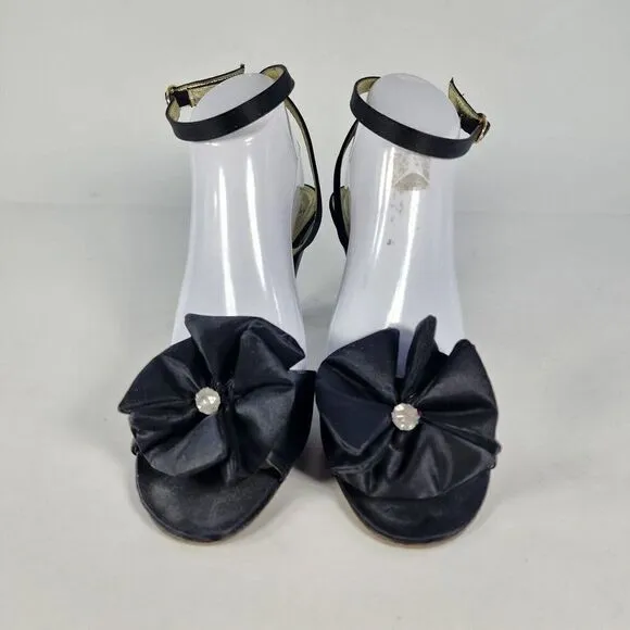 VTG Christian Dior Souliers Ankle Slingback heels US 10 B Pump Sandal Black Shoe