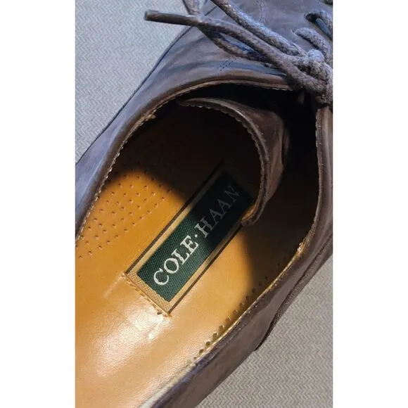 Vtg Cole Haan Men's Suede Waterproof‎ Chocolate Brown Lace Up Shoes Size 11.5 M