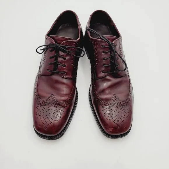 Vtg COLE HAAN Preston Brown Leather Classic Wingtip Oxford Dress Casual Shoes 8M