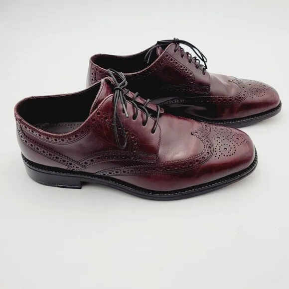 Vtg COLE HAAN Preston Brown Leather Classic Wingtip Oxford Dress Casual Shoes 8M