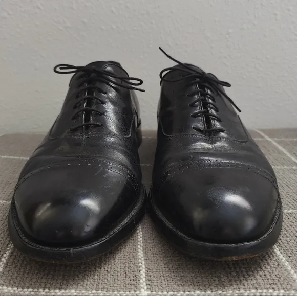 Vtg Johnston &amp; Murphy Aristocraft Cap Toe Leather Oxford Shoes
