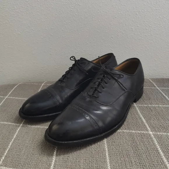 Vtg Johnston &amp; Murphy Aristocraft Cap Toe Leather Oxford Shoes