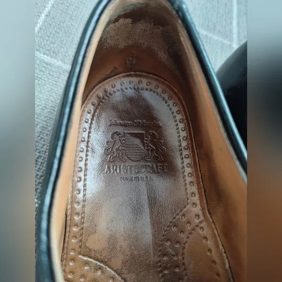 Vtg Johnston &amp; Murphy Aristocraft Cap Toe Leather Oxford Shoes