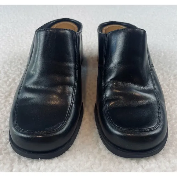 (VTG) NATURALIZER • Classic Black Leather Mules