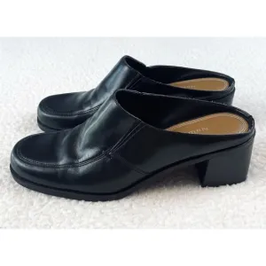 (VTG) NATURALIZER • Classic Black Leather Mules