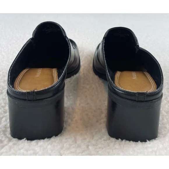 (VTG) NATURALIZER • Classic Black Leather Mules
