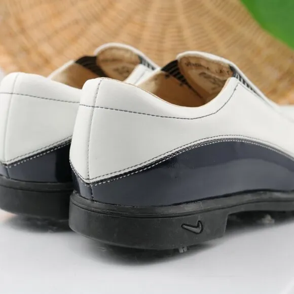VTG Nike Womens Air Presto Golf Shoe Size 8 White Slip On Soft Spikes Verdana