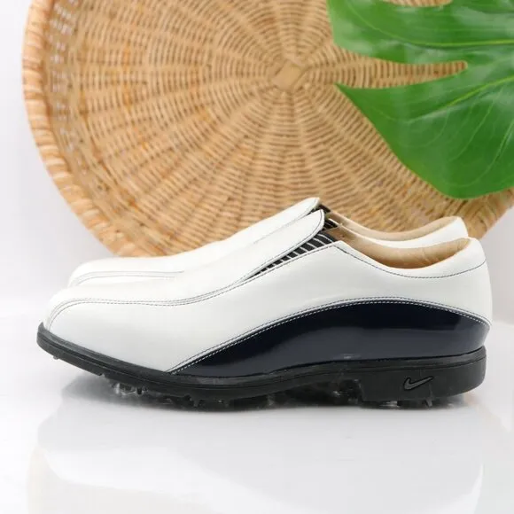 VTG Nike Womens Air Presto Golf Shoe Size 8 White Slip On Soft Spikes Verdana