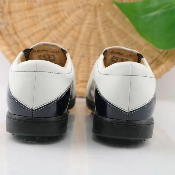 VTG Nike Womens Air Presto Golf Shoe Size 8 White Slip On Soft Spikes Verdana
